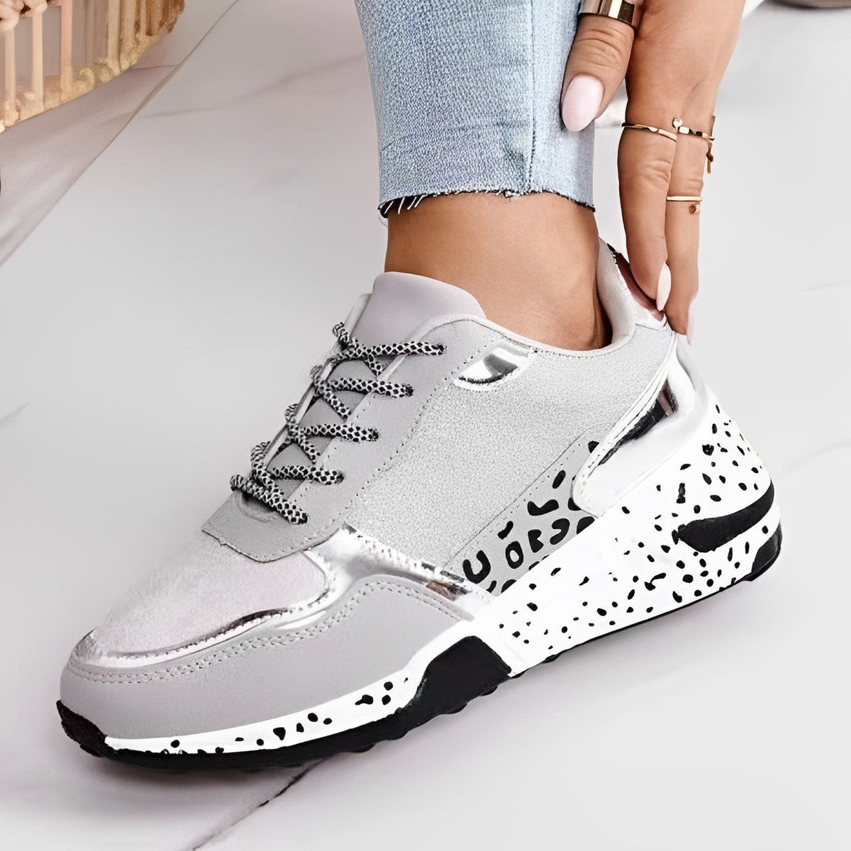 CARAVATE - Scarpe ortopediche da donna oro e argento