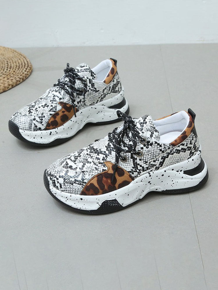 AGNA - Sneakers Platform Multicolore Snake e Leopardate