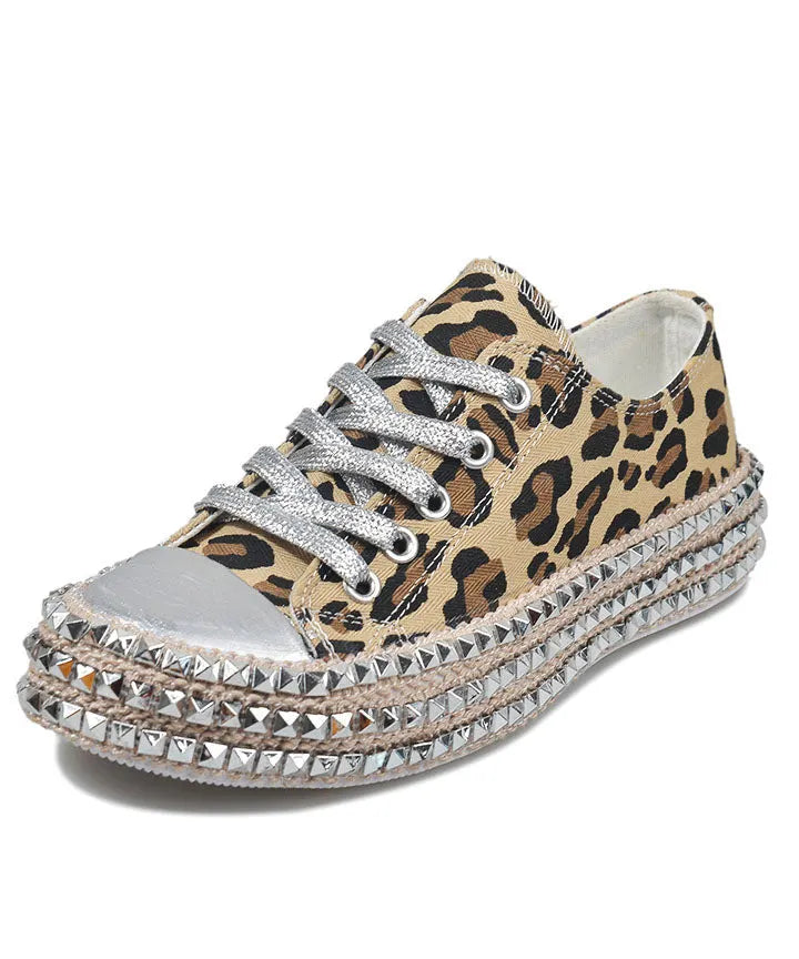 OROTELLI - Scarpe basse in cotone con stampa leopardata Boho