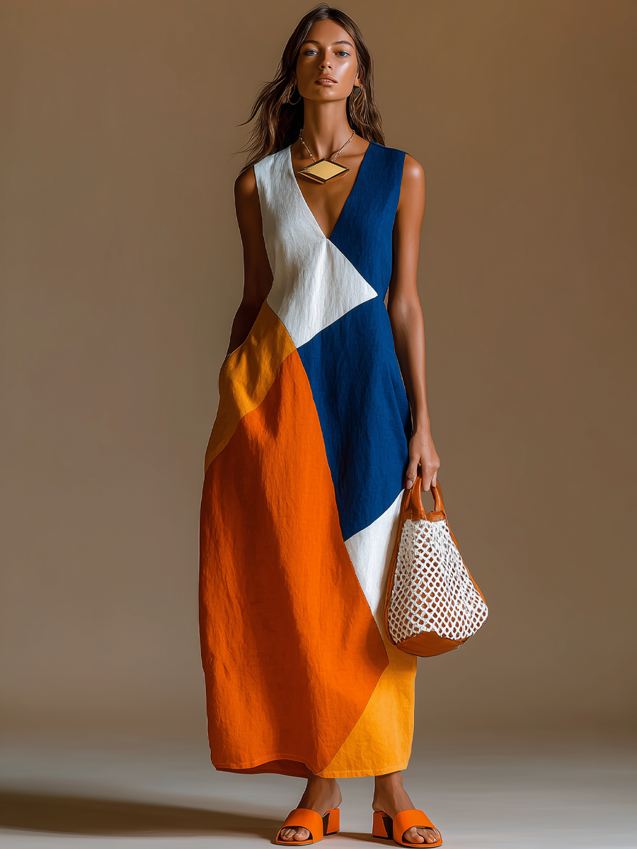 BEATRICE - Maxi Dress Color Block