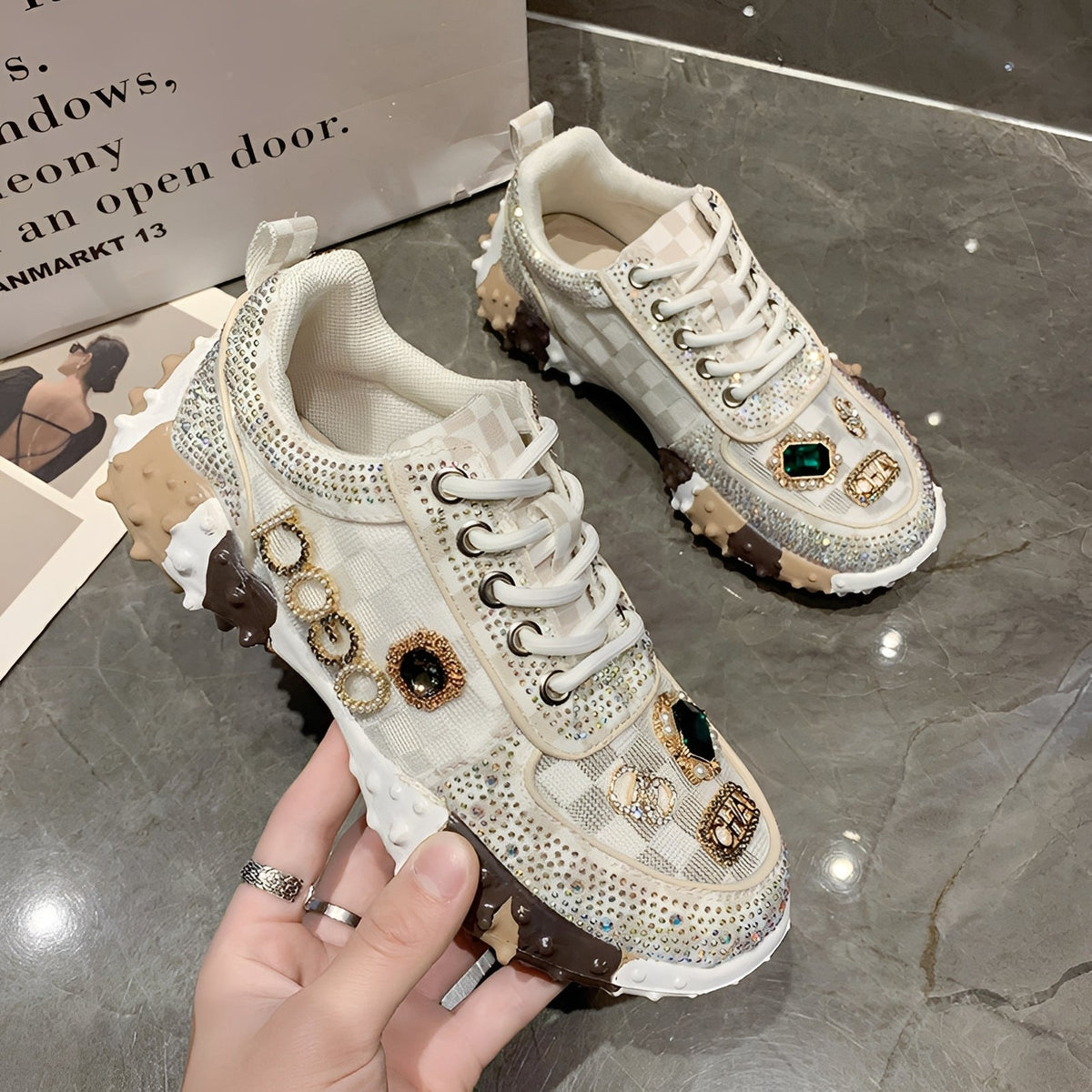 ANZIO - Scarpe da donna eleganti e luminose in tre colori