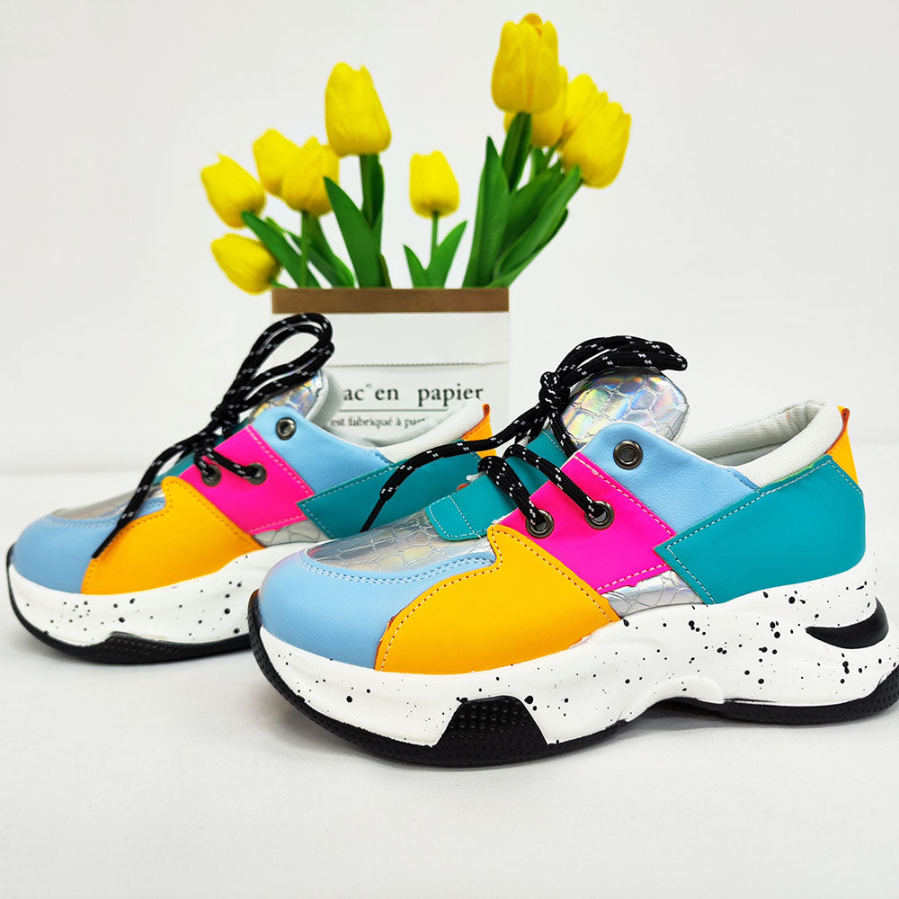 AGNA - Sneakers Platform Multicolore Snake e Leopardate