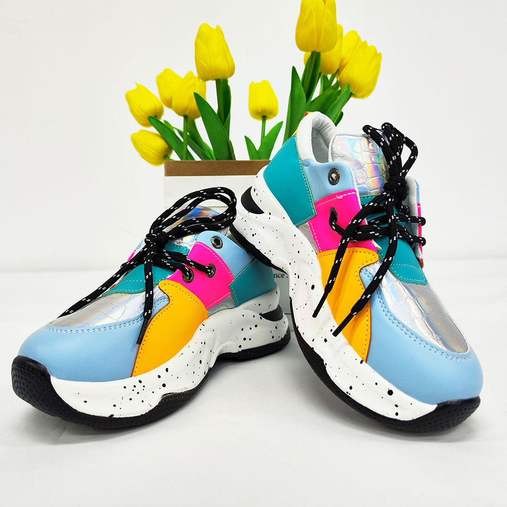 AGNA - Sneakers Platform Multicolore Snake e Leopardate