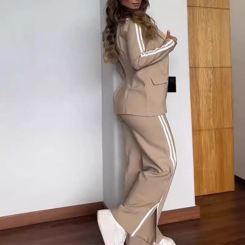 FELINO - Completo donna polo e pantaloni palazzo casual