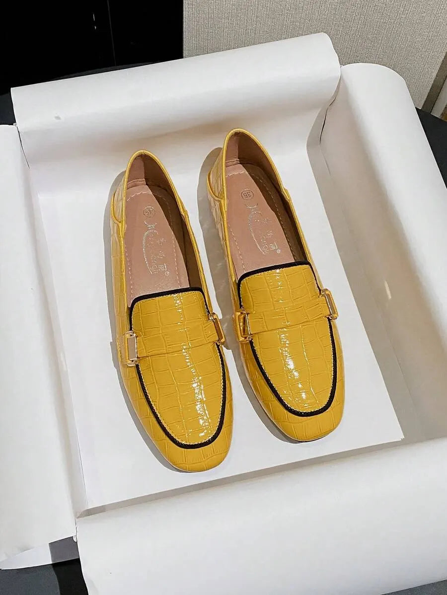 CAMPODORO - Mocassini slip-on in PU multicolore e giallo a punta