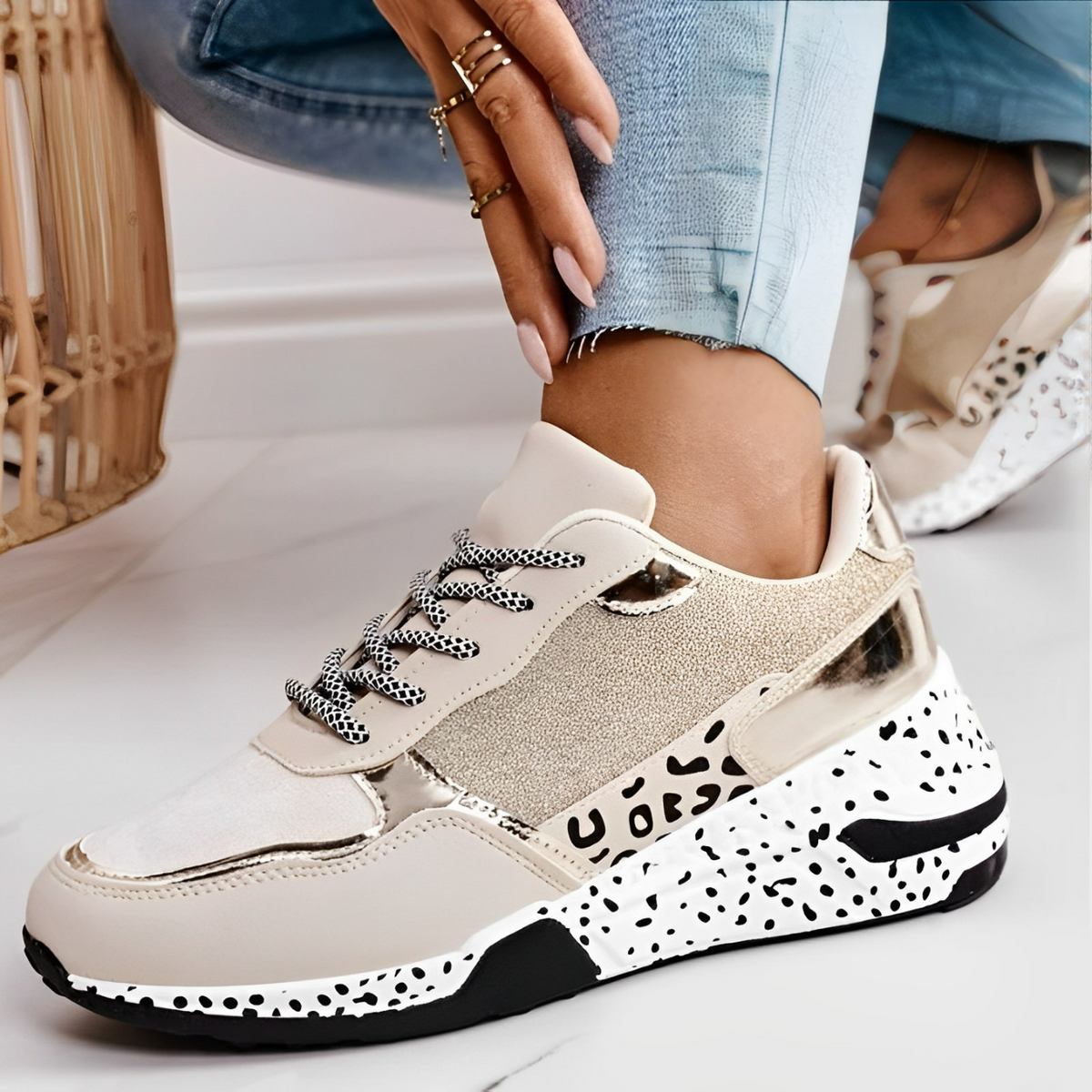 CARAVATE - Scarpe ortopediche da donna oro e argento