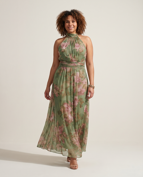 BEATRICE - Abito Maxi Floreale Halter