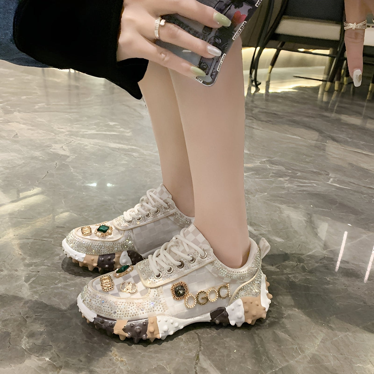 ANZIO - Scarpe da donna eleganti e luminose in tre colori