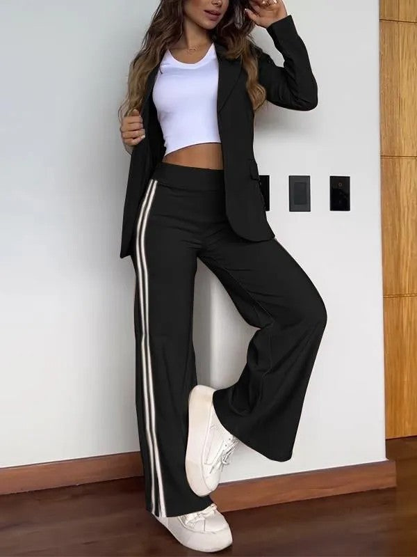 FELINO - Completo donna polo e pantaloni palazzo casual