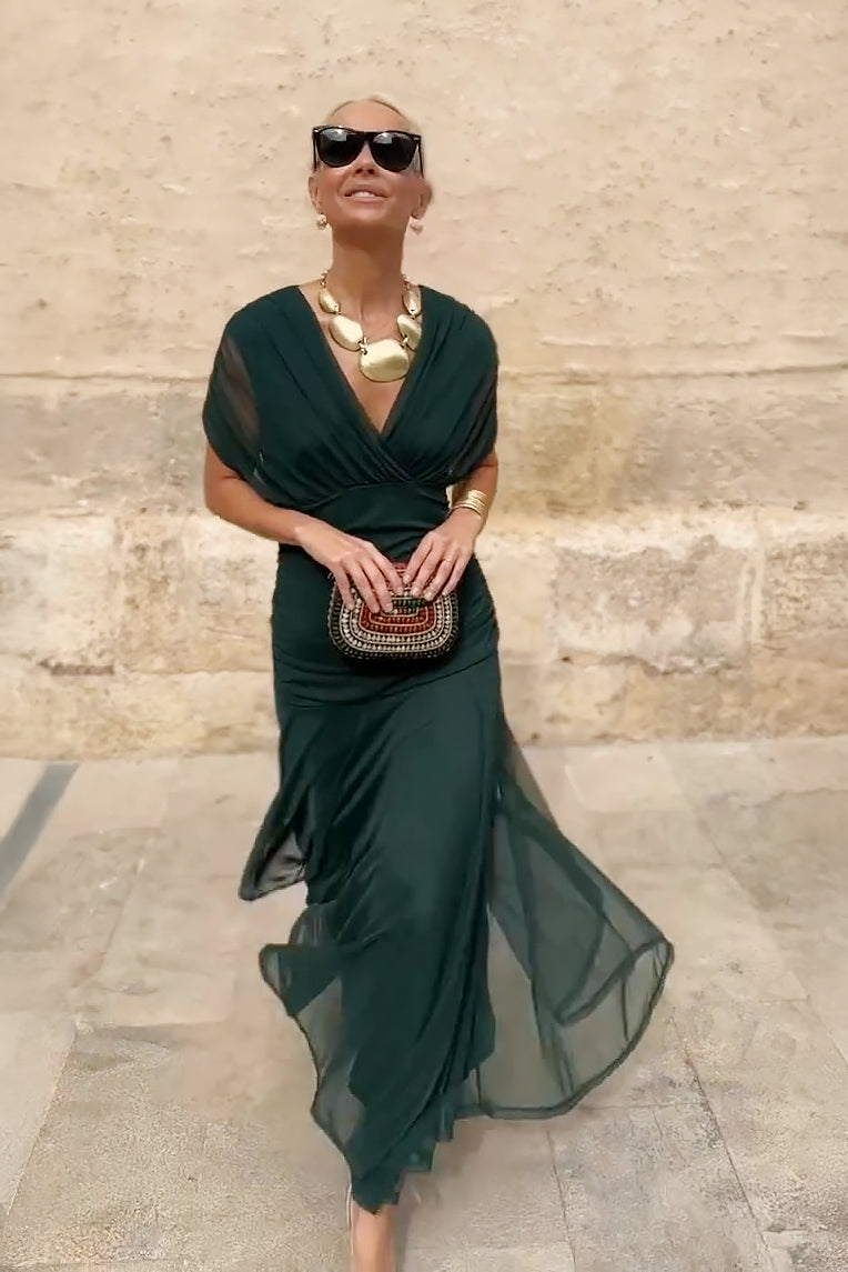 BEATRICE - Abito Maxi con Scollatura a V