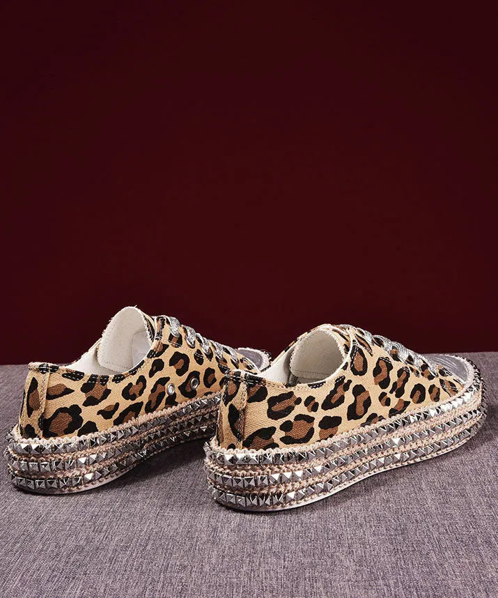 OROTELLI - Scarpe basse in cotone con stampa leopardata Boho