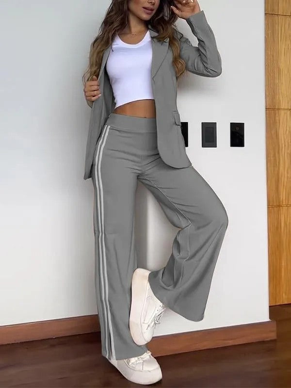 FELINO - Completo donna polo e pantaloni palazzo casual
