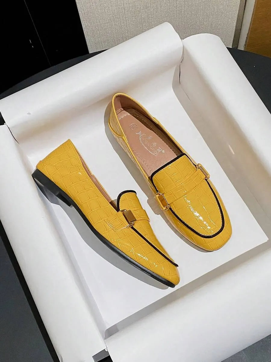 CAMPODORO - Mocassini slip-on in PU multicolore e giallo a punta