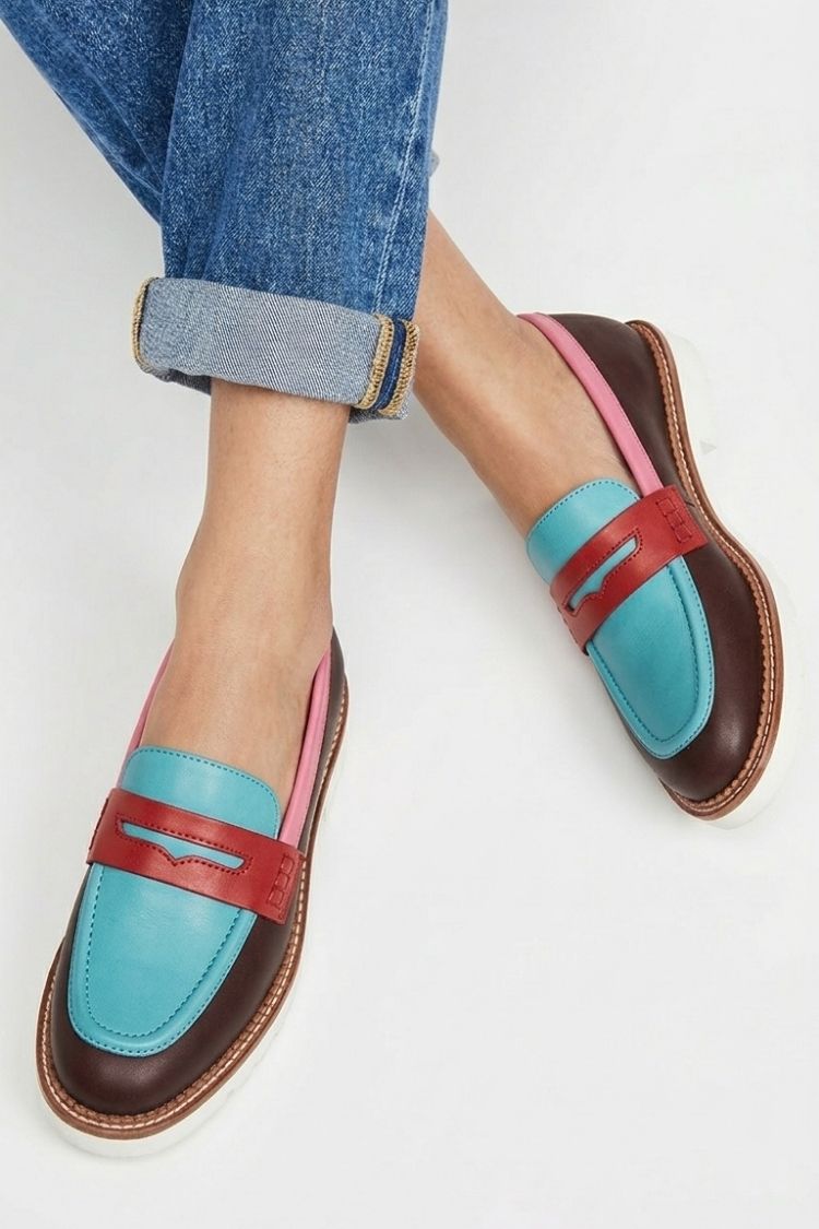 PREPOTTO - Mocassini Slip-On Colorblock Multicolore