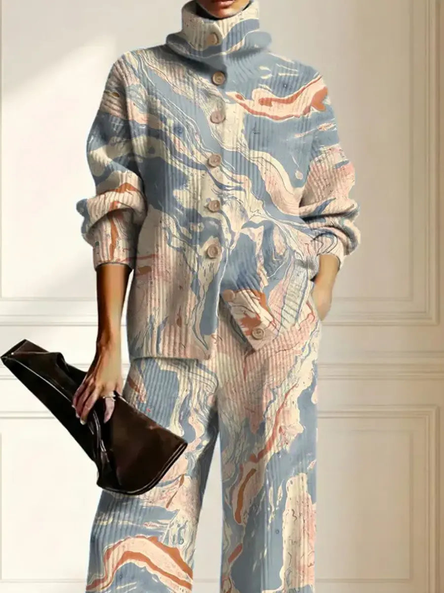 POZZILLI - Completo in maglia multicolore sfumato d'autore