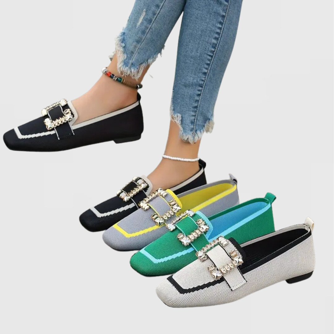 FLAIBANO - Mocassino Comfort Ortopedico in Nero, Giallo, Grigio e Verde
