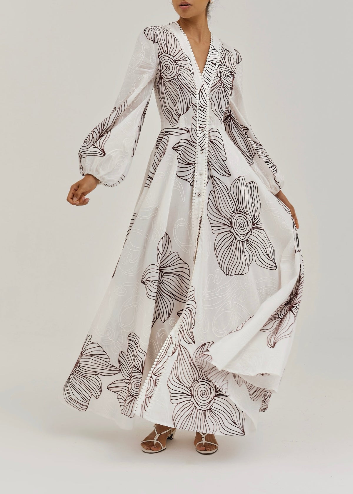 SOFIA - Abito Maxi in Cotone Ricamato