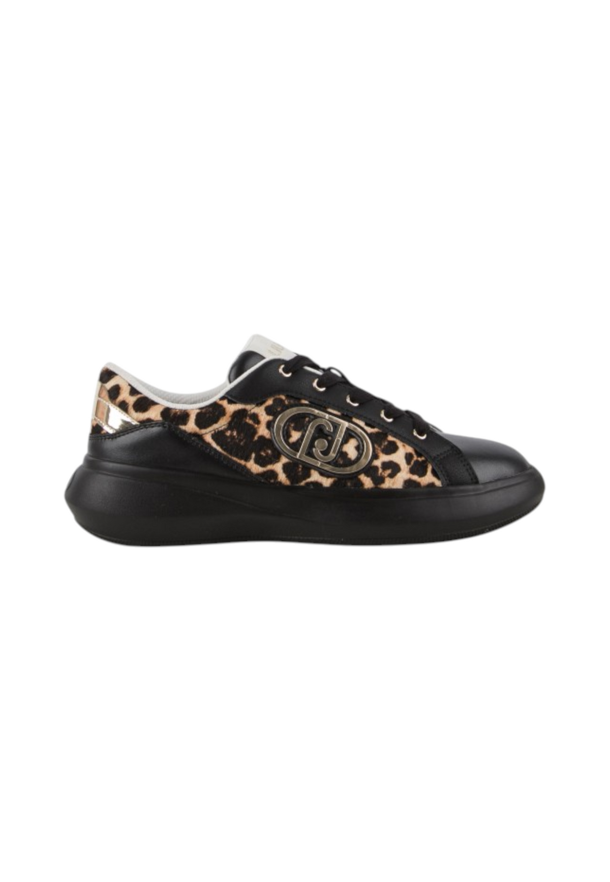 LIVO - pelle marrone chiaro con inserti leopardati e platform