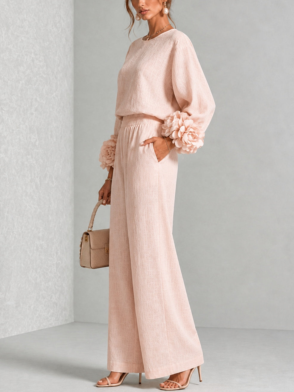 AURIGO - Completo donna a due pezzi con pantaloni ampi