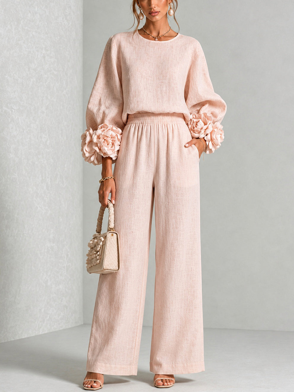 AURIGO - Completo donna a due pezzi con pantaloni ampi