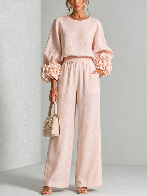 AURIGO - Completo donna a due pezzi con pantaloni ampi