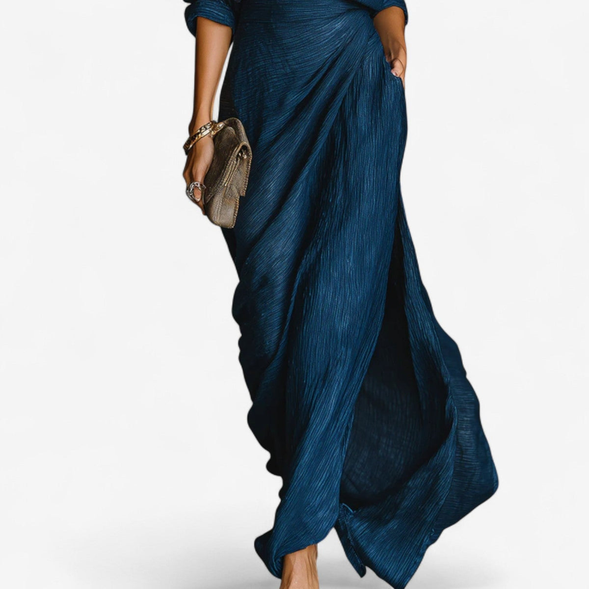 GIULIA - Abito Maxi in Denim Morbido