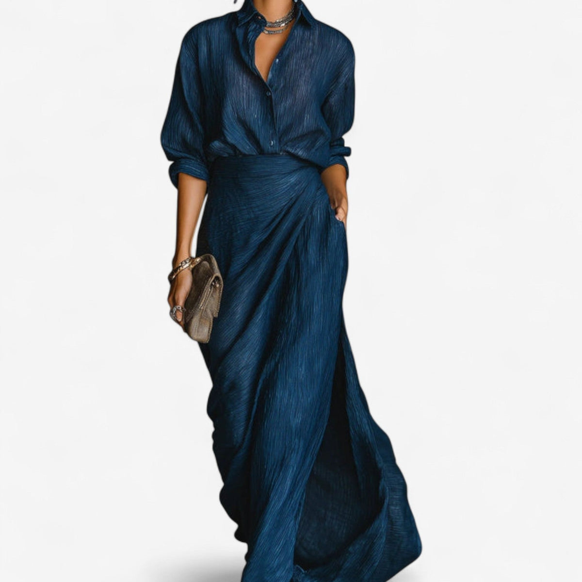 GIULIA - Abito Maxi in Denim Morbido