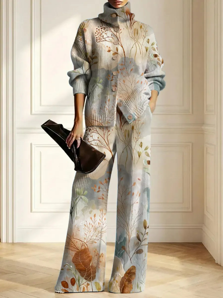 GARGAZZONE - Completo donna in maglia floreale multicolor