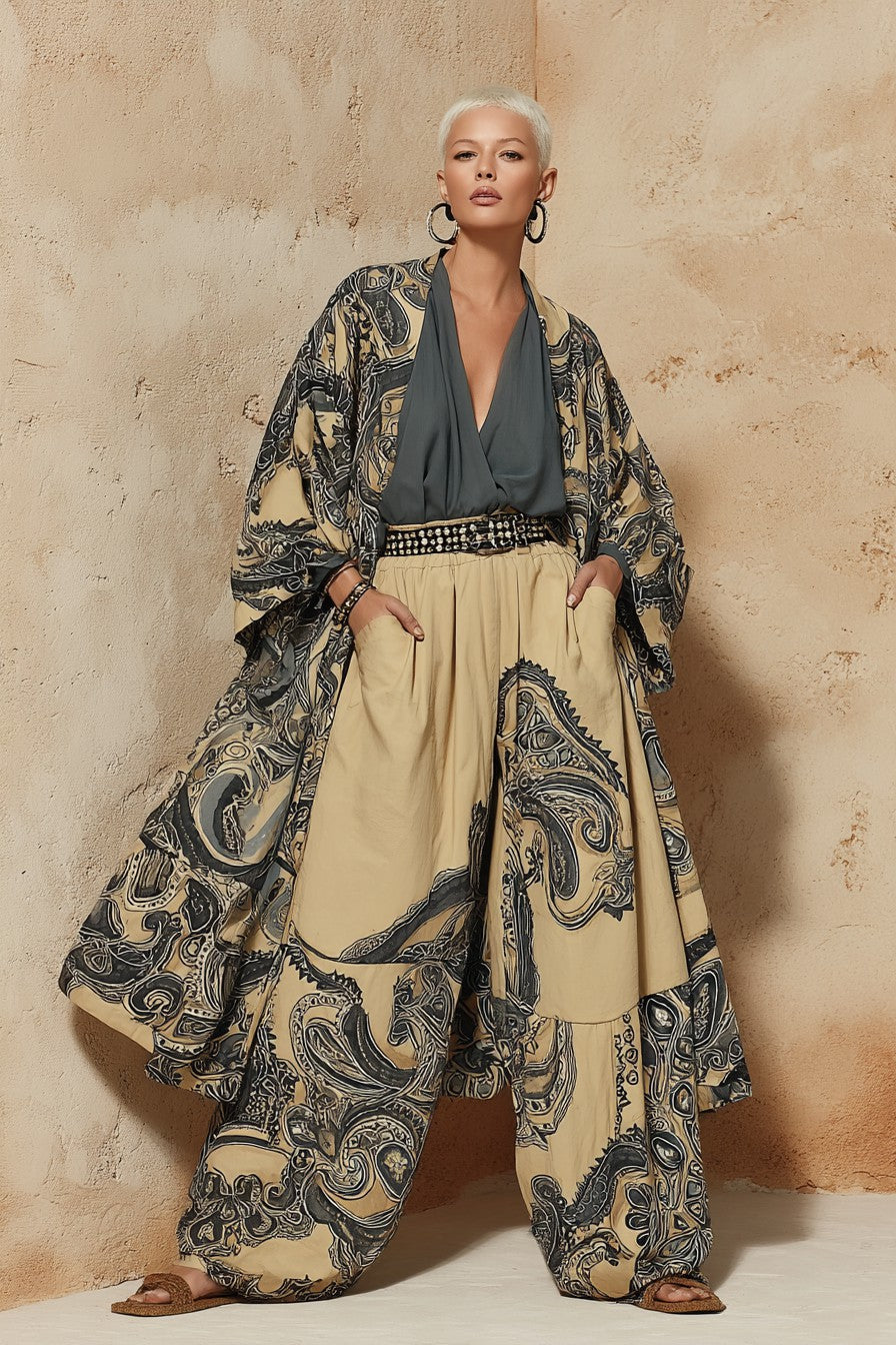 AZZIO - Completo 3 Pezzi in Lino Casual Donna