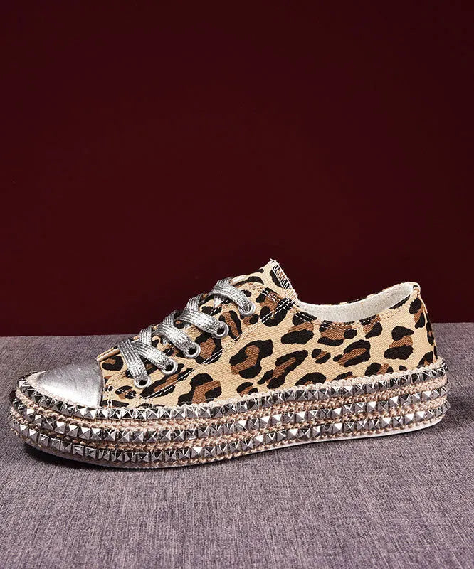 OROTELLI - Scarpe basse in cotone con stampa leopardata Boho