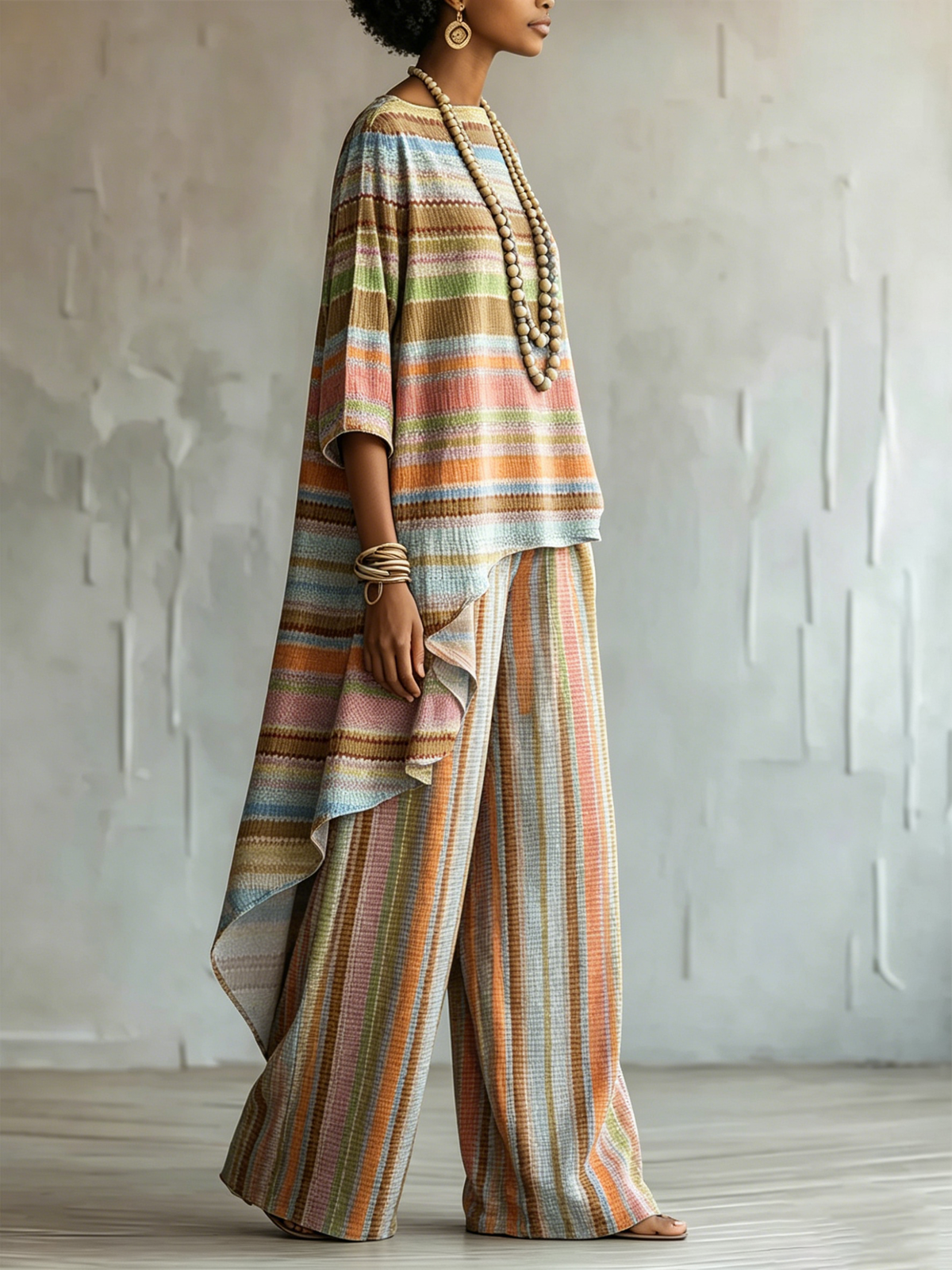EDOLO - Completo Due Pezzi a Righe Multicolor