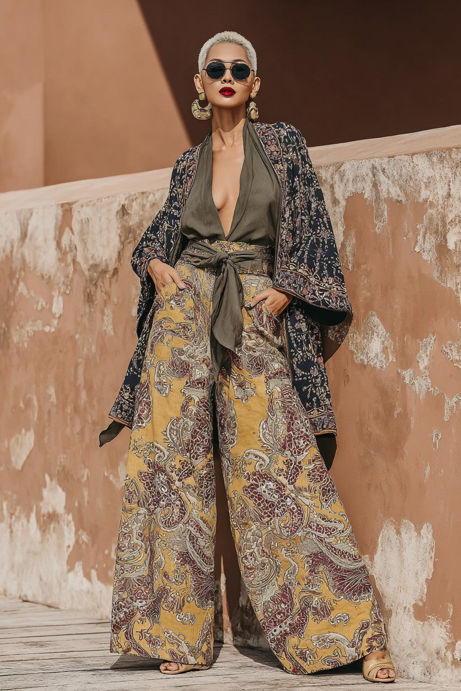 MORENA - Completo lino casual da donna 3 pezzi