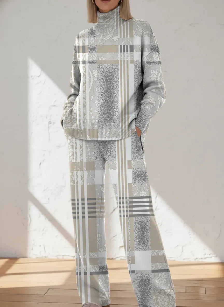 SAREGO - Completo in Maglia di Cotone Multicolor Geometrico