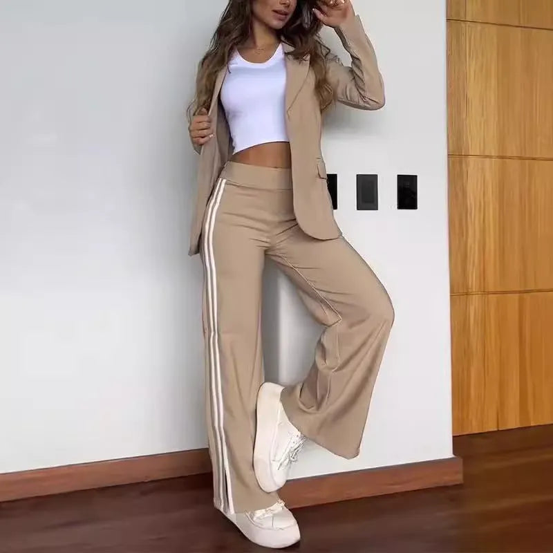 FELINO - Completo donna polo e pantaloni palazzo casual