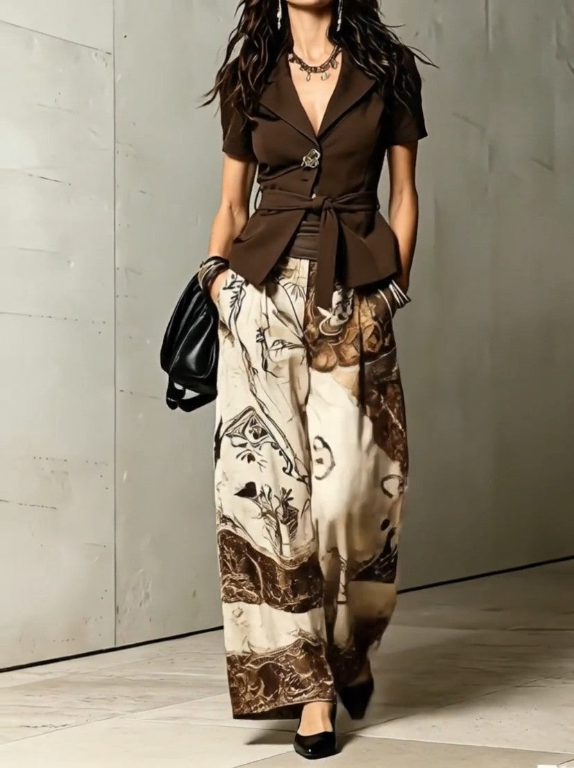 SEROLE - Completo boho sartoriale color cacao — SHOT 1