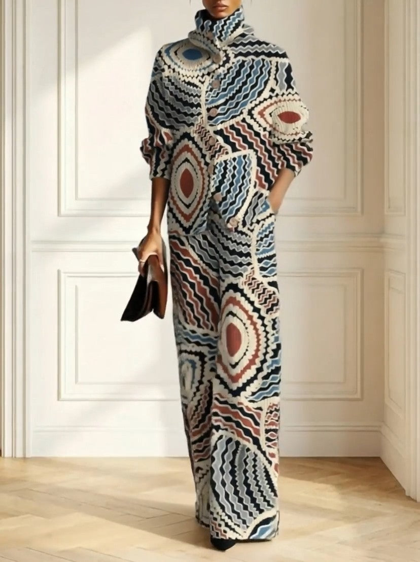 RECALE - Completo casual in maglia con stampa astratta — SHOT 1
