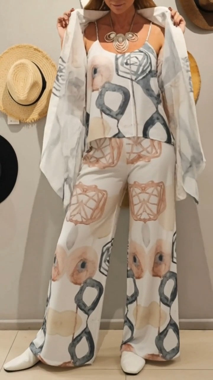 MARICA - Completo tre pezzi casual con stampa astratta — SHOT 1