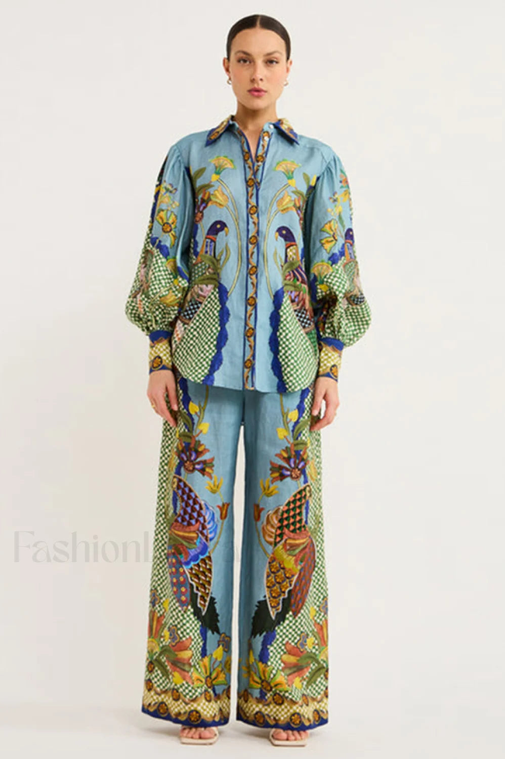 POLESELLA - Completo camicia e pantaloni multicolore
