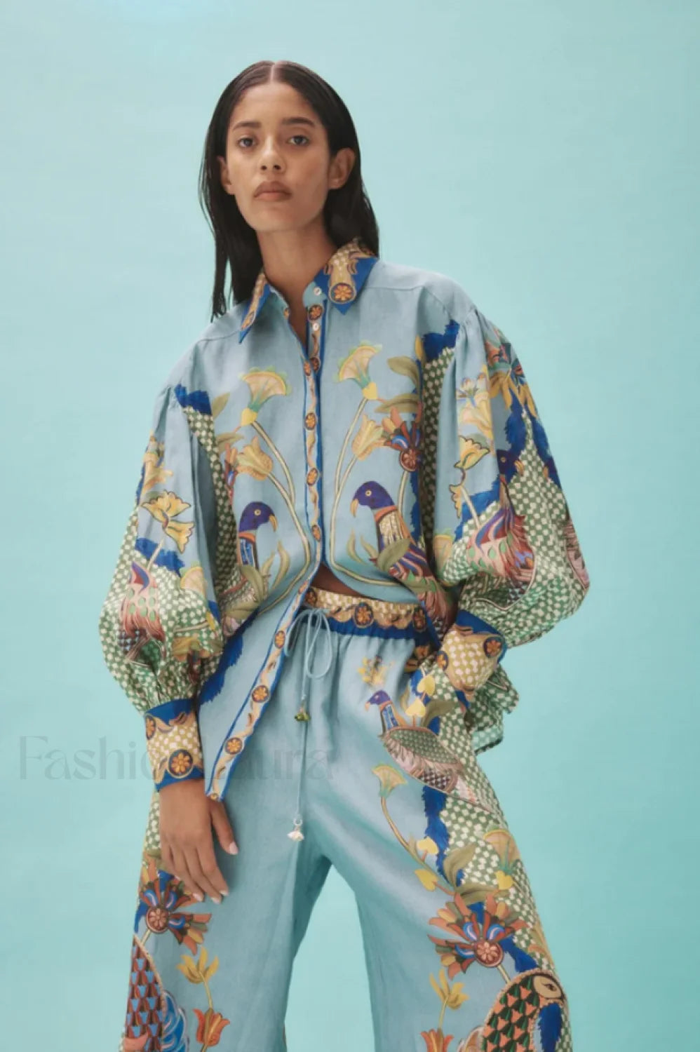 POLESELLA - Completo camicia e pantaloni multicolore