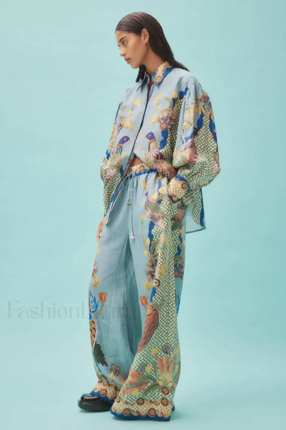 POLESELLA - Completo camicia e pantaloni multicolore