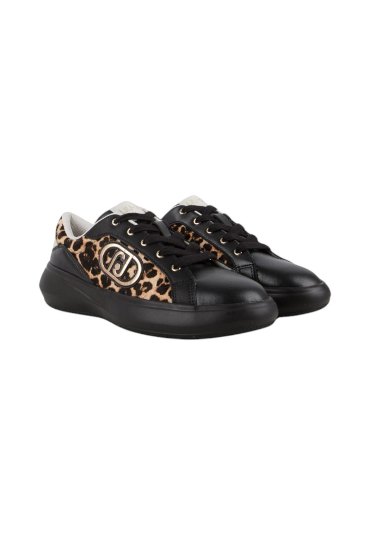 LIVO - pelle marrone chiaro con inserti leopardati e platform