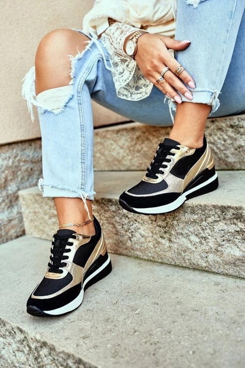 PEZZANA - Sneakers eleganti oro e nere