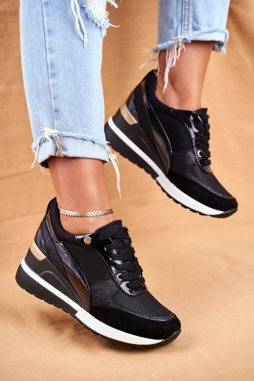 PEZZANA - Sneakers eleganti oro e nere