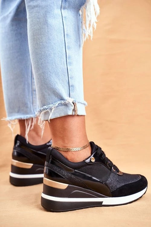 PEZZANA - Sneakers eleganti oro e nere